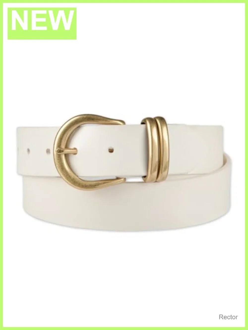 Genuine Leather Loop Belt Double Metal Loops Harness Buckle Adjustable
